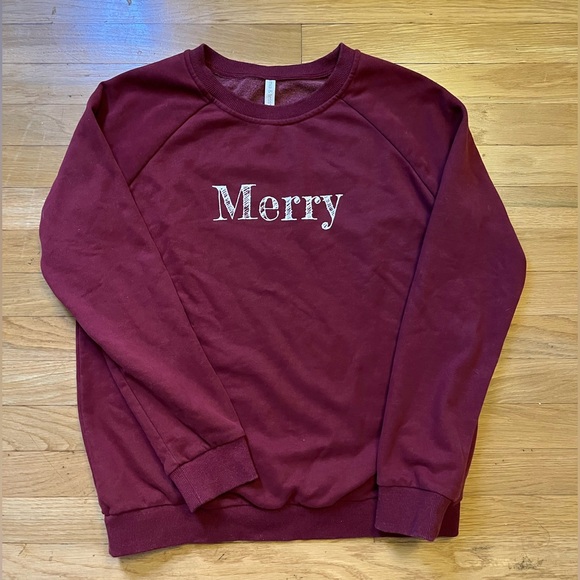 “Merry” Christmas Holiday Sweatshirt - Size Large - Picture 1 of 3
